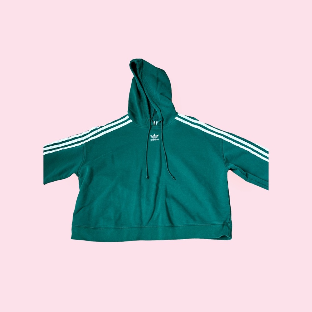 Green Adidas Cropped Sweatshirt
